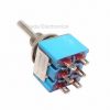 Electronic component image of Mini Toggle Switch DPDT On-On-On for circuit design.