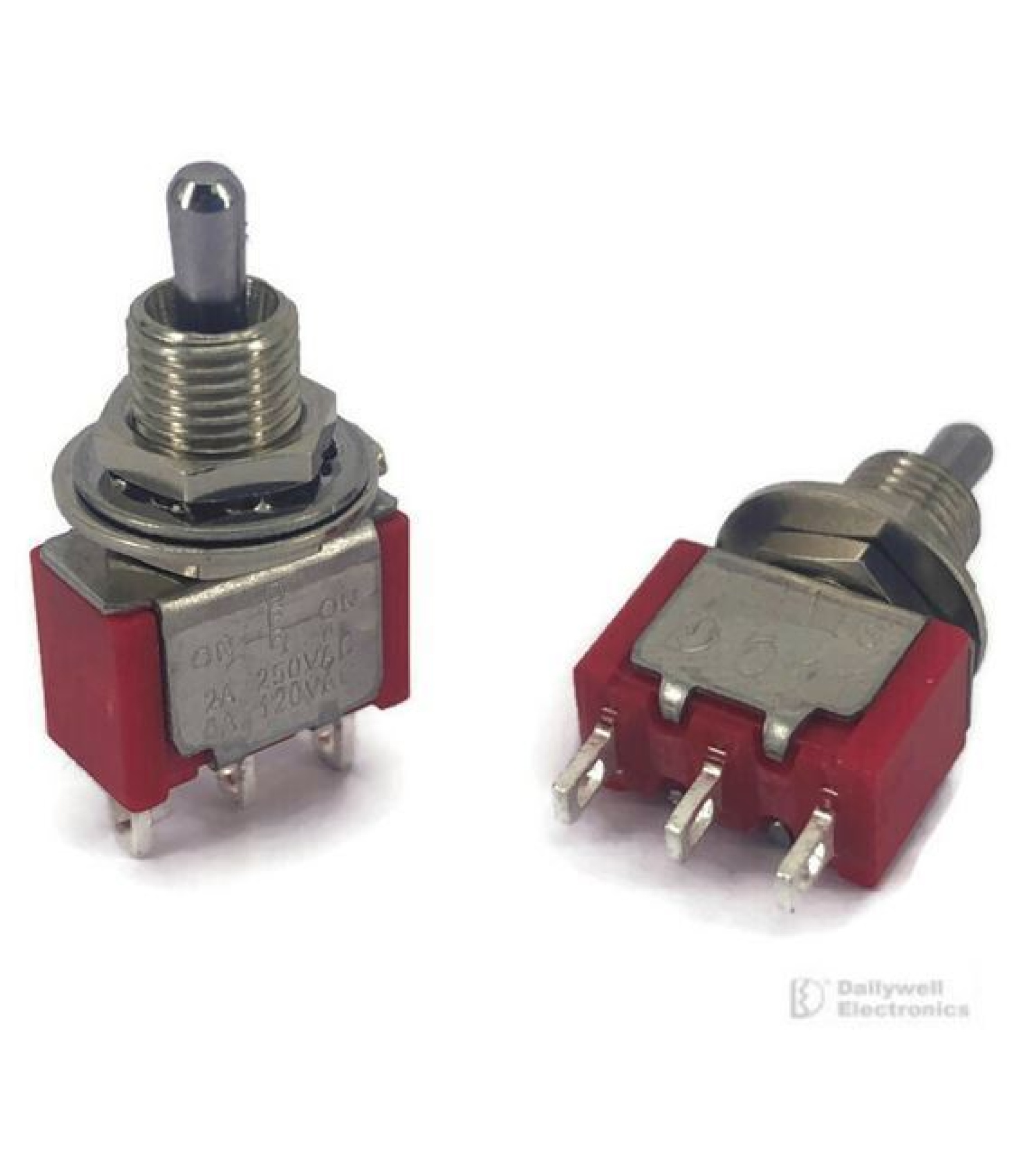 Mini Toggle Switch 1M Series SPDT On-Off-On Short Lever