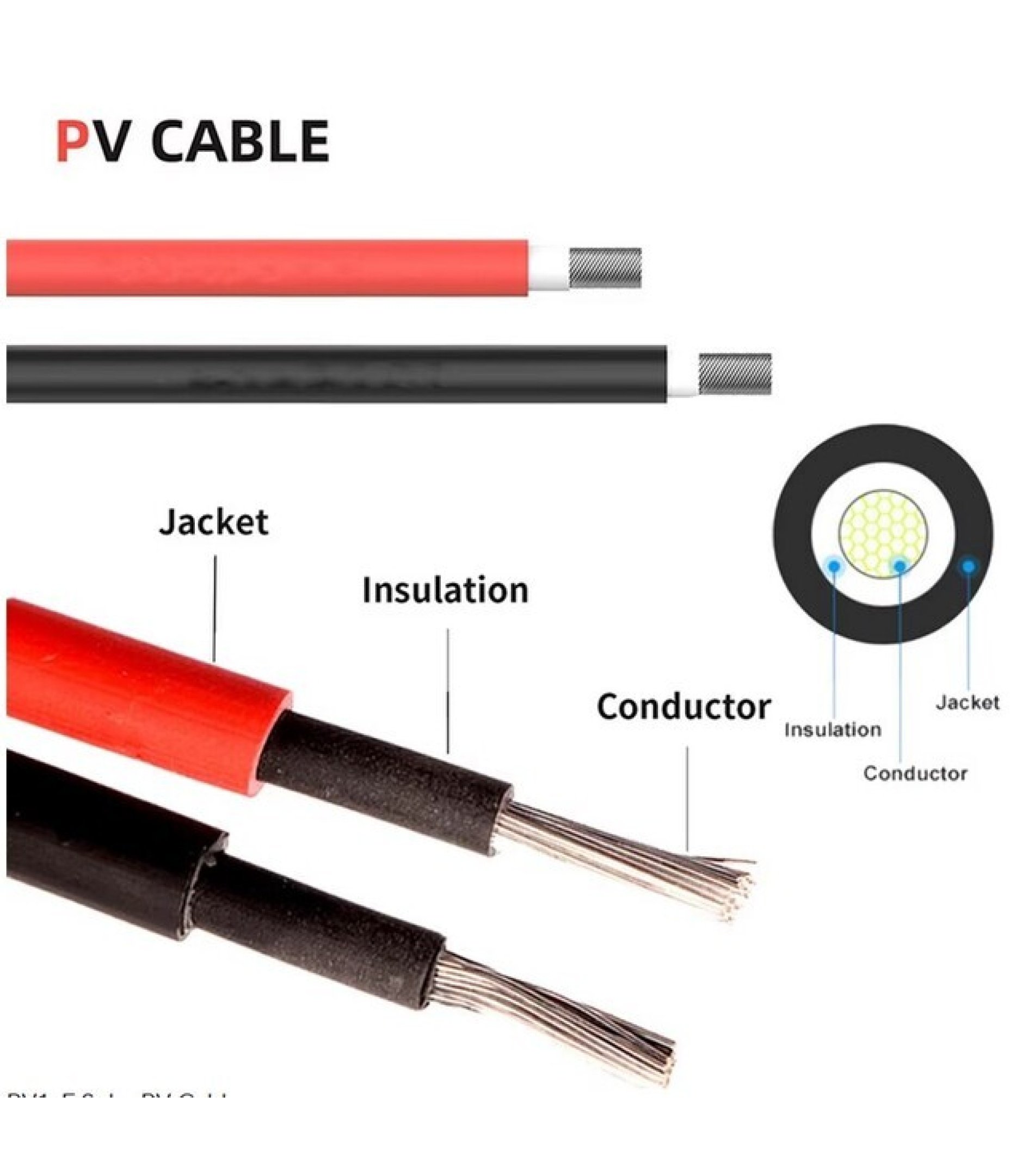 1 Pair 14AWG Solar Panel Extension cable 1M
