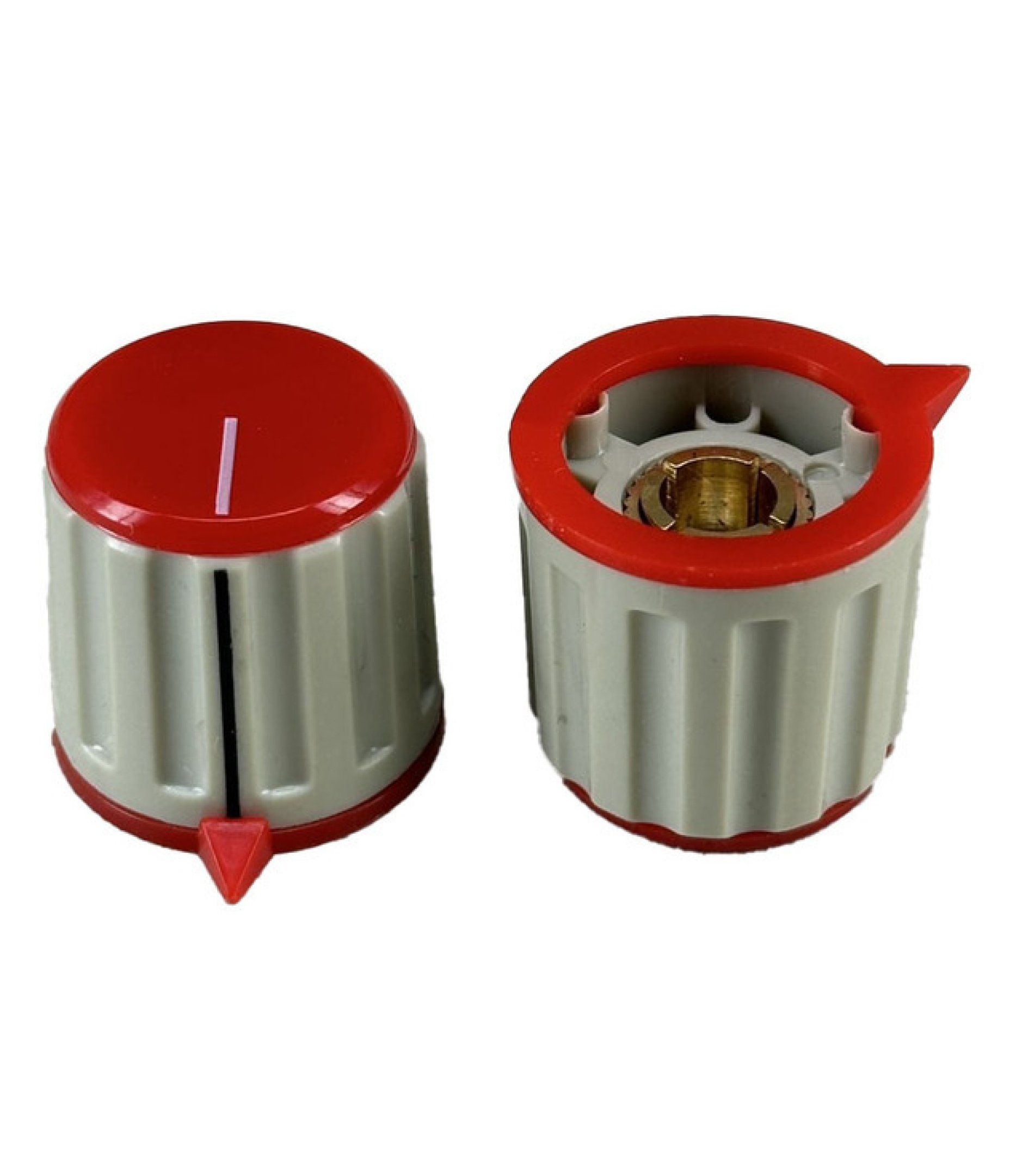 Amplifier Silver Knob Red top 25X20mm shaft hole 6mm