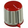Amplifier Silver Knob Red top 25X20mm shaft hole 6mm