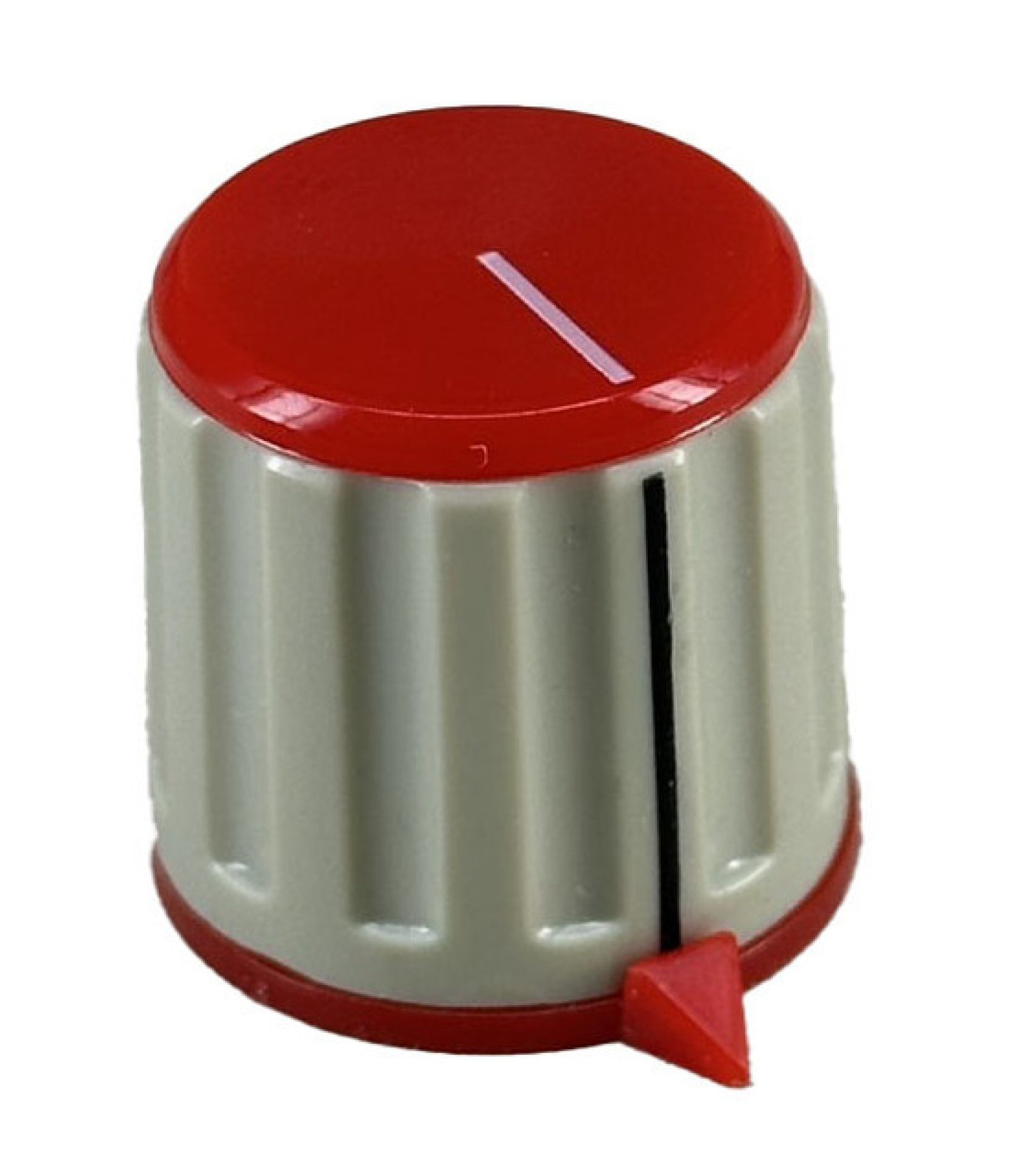 Amplifier Silver Knob Red top 25X20mm shaft hole 6mm