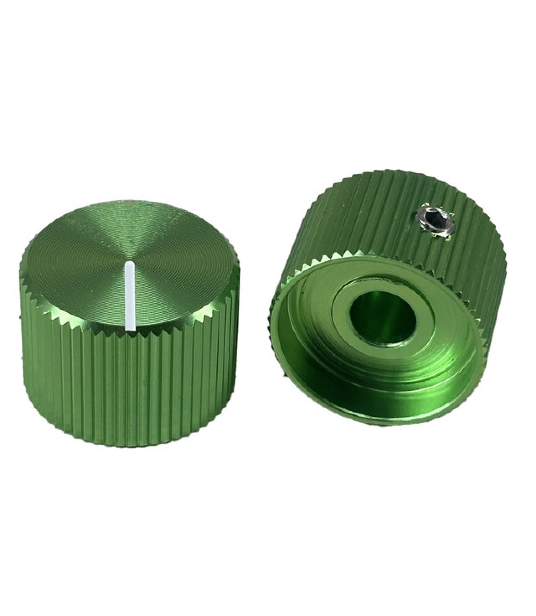 Knurled Aluminum Green Knob Shaft 6.35mm