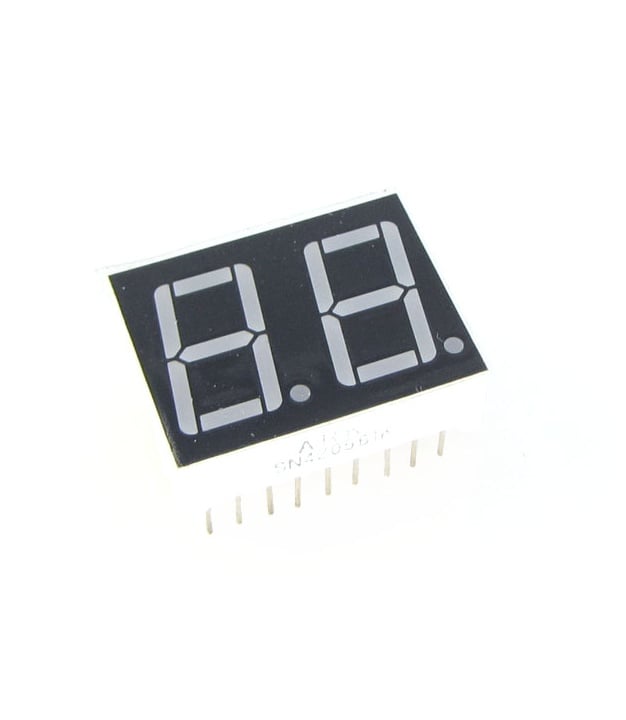 LED Display 7 Segment 2 Digit 0.36 inch Common Cathode White