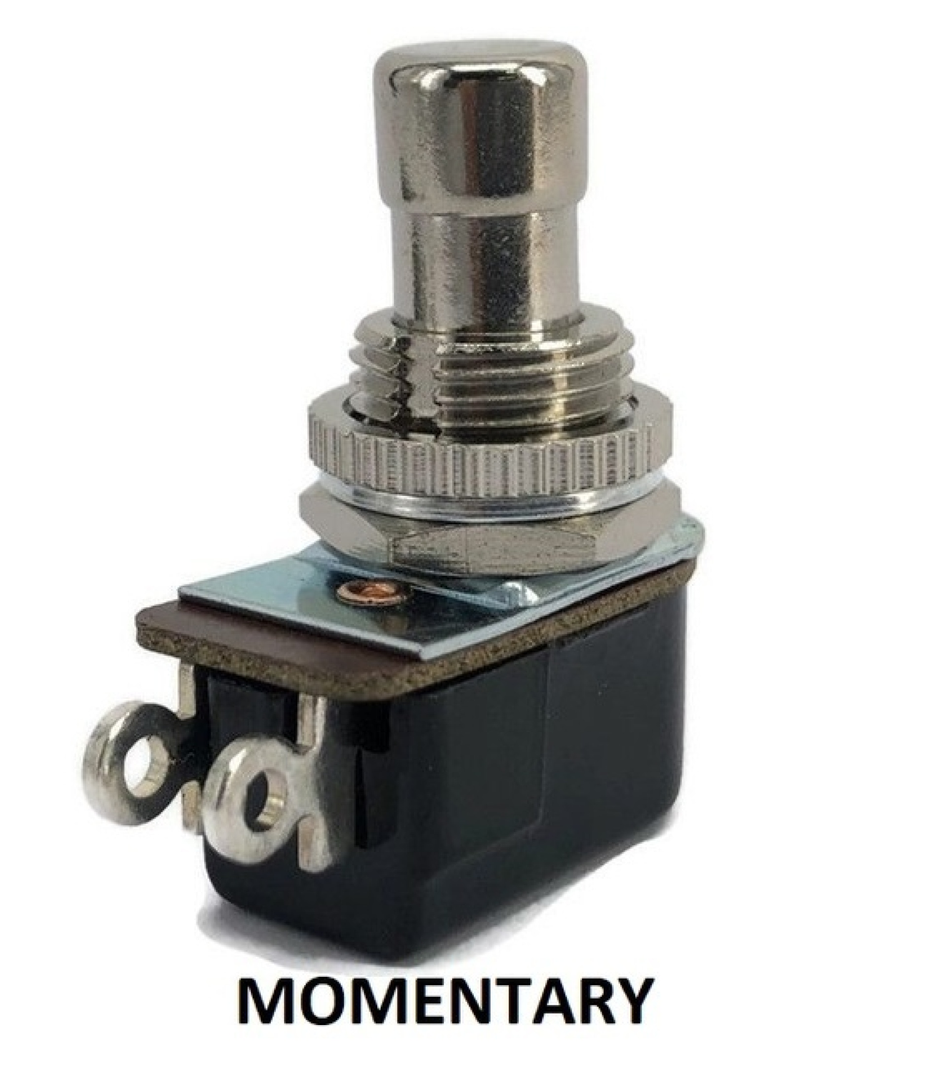 Electronic component image of SPST Momentary Soft Touch Push Button Stomp Switch for electrical applications.