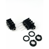 6.35mm 1/4" Stereo Insulated Dual Socket Jack 12 PCB Pins