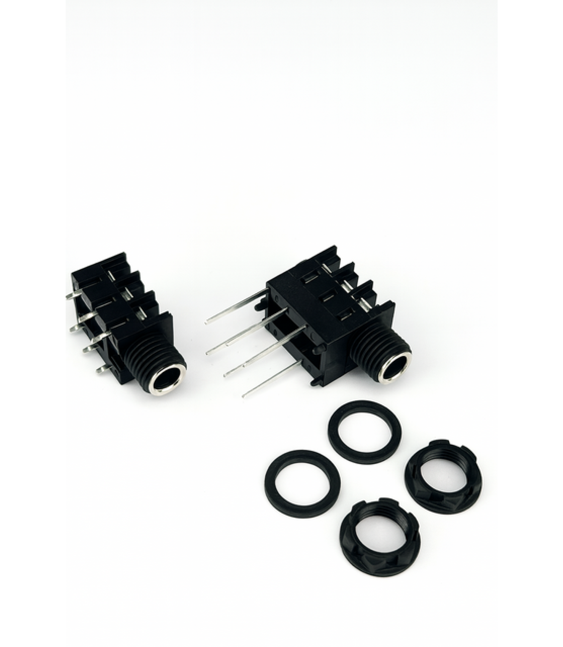 6.35mm 1/4" Stereo Insulated Dual Socket Jack 12 PCB Pins