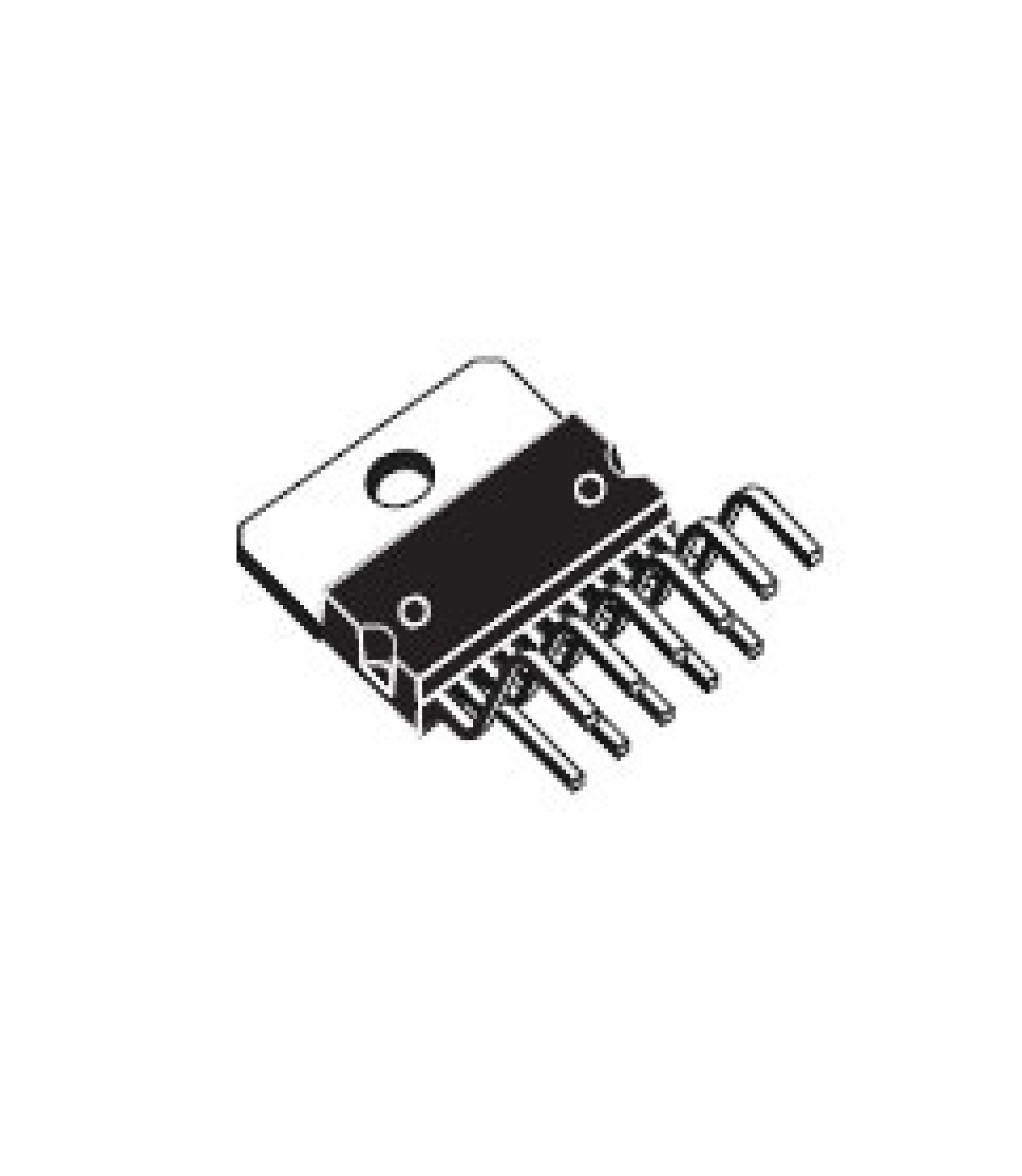 Electronic component image of TDA2009A Stereo Amplifier IC 10W +10W for audio applications.