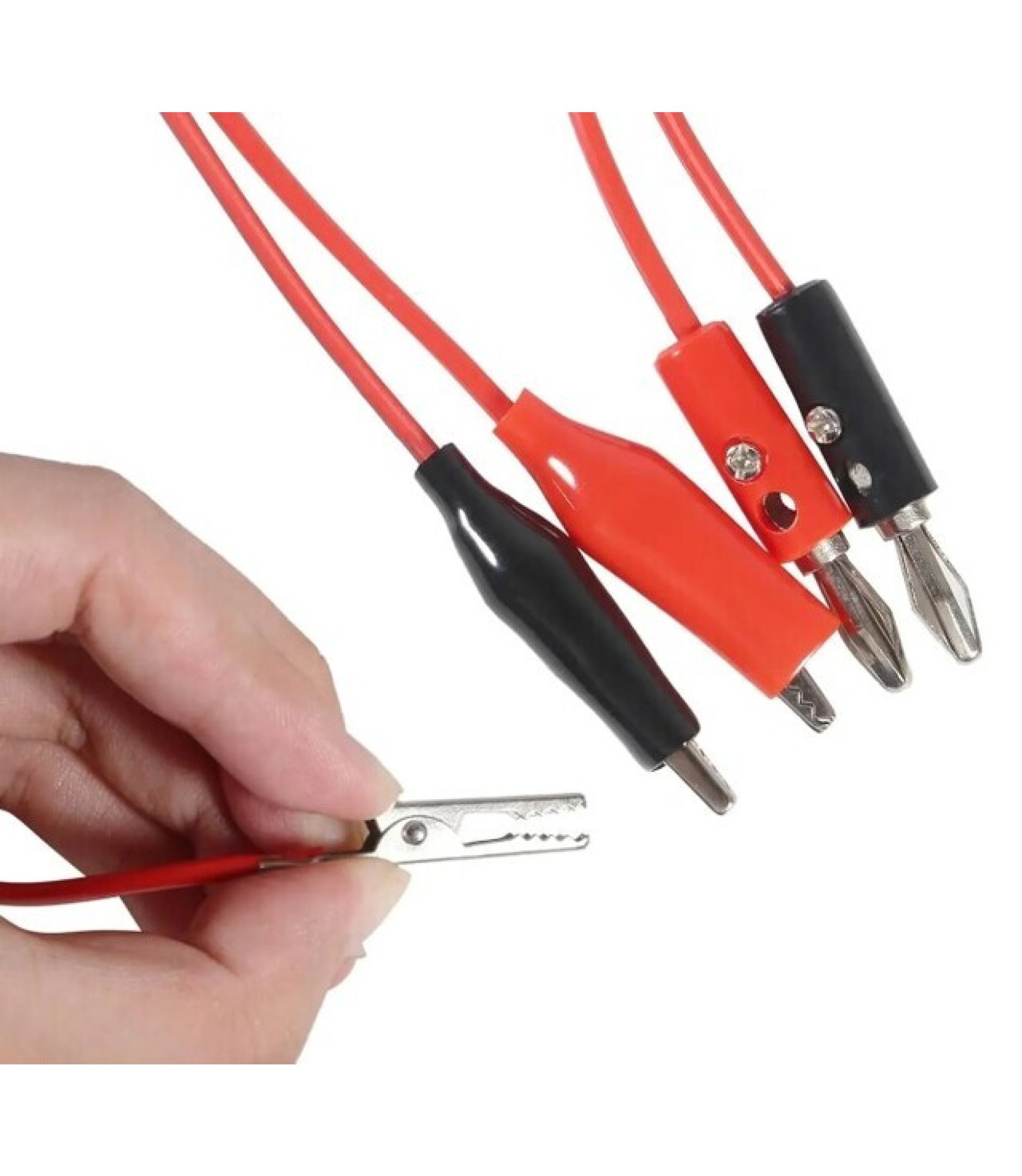 Banana Plug to Alligator Clips Test Cable 1M