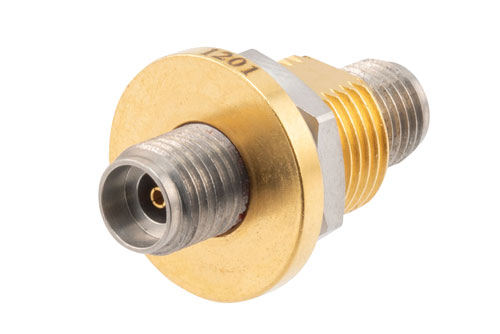 PE1201.jpg Hermetically Sealed 2.92mm Female to Female Bulkhead Mount Adapter, 40GHz, VSWR 1.35, MIL-STD-348B