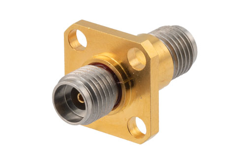 PE1347.jpg 2.92mm Female to Female Hermetic 4-Hole Flange Mount Adapter, 40GHz, VSWR 1.4, MIL-STD-348B