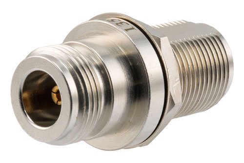Hermetically Sealed N Female to N Female Bulkhead Mount RF Coaxial Adapter - 11GHz VSWR1.2, MIL-STD 348B