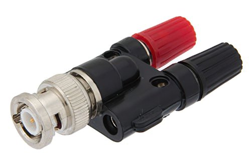 PE9011.jpg 50 Ohm BNC Male to Double Banana Binding Post Adapter