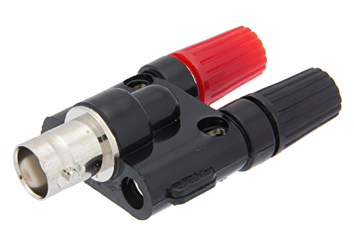 PE9013.jpg 50 Ohm BNC Female to Double Banana Binding Post Jack Adapter