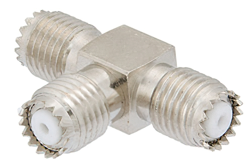 Mini UHF Tee Adapter 3-Way Female F/F/F