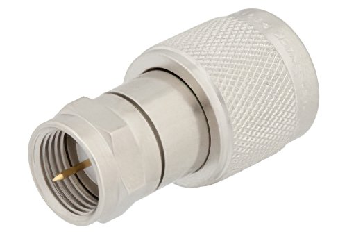 75 Ohm TNC Male to F-Type Male Coaxial RF Adapter