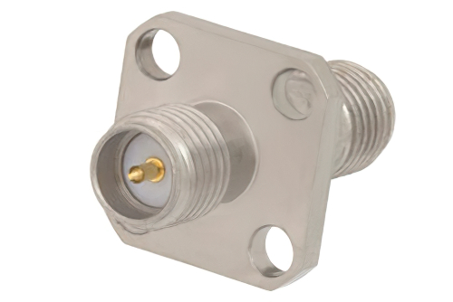 RP-SMA Female to RP-SMA Female RF Coaxial Adapter | 4 Hole Flange Panel Mount Connector | Cost-Effective, China Stock Fast Delivery
