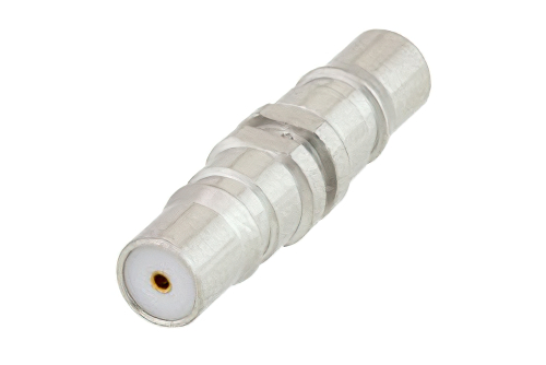PE91343.jpg Hermetically Sealed QMA Female to QMA Female Snap-On RF Adapter | Cost-Effective Alternative