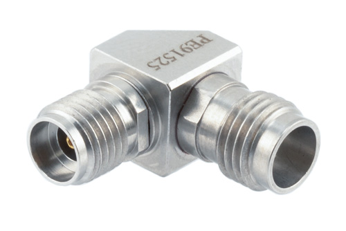 PE91525.jpg 2.4mm Female to 2.92mm Female Miter Right Angle Adapter