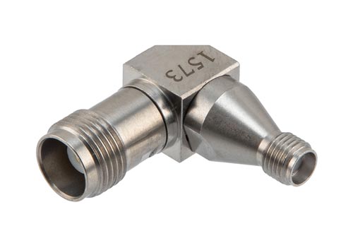 PE91573.jpg SMA Female to TNC Female Miter Right Angle RF Adapter | DC-18 GHz | Fast Delivery