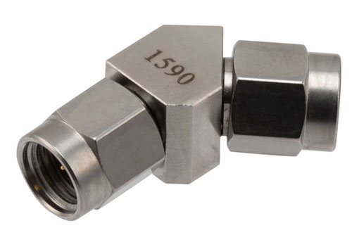 PE91590.jpg 45° Angled 2.92mm K-Type RF Coaxial Adapter, Plug-to-Plug, 40GHz, VSWR 1.15 | China Stock, Fast Delivery