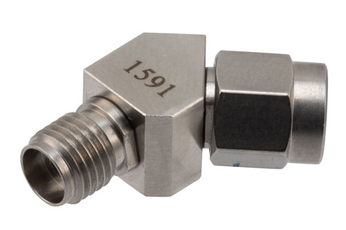 PE91591.jpg 40GHz 2.92mm 45 Degree Angle RF Adapter, Plug to Jack, VSWR1.15, Cost-Effective Alternative, China Stock Fast Delivery