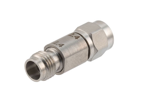 2.4mm Male to 2.4mm Female Adapter, Stainless Steel, Engineering Grade