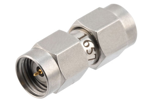 PE91657.jpg 40GHz RF Adapter: 2.92mm M to 1.85mm M, High Temp, Low VSWR 1.25, MIL-STD 348B - Cost-Effective Alternative