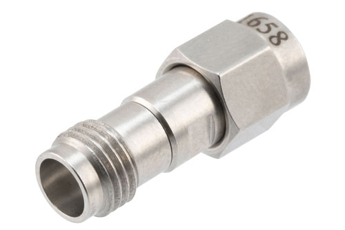 PE91658.jpg High Temperature Adapter 2.92mm Male to 1.85mm Female, 40GHz VSWR1.25, MIL-STD 348B