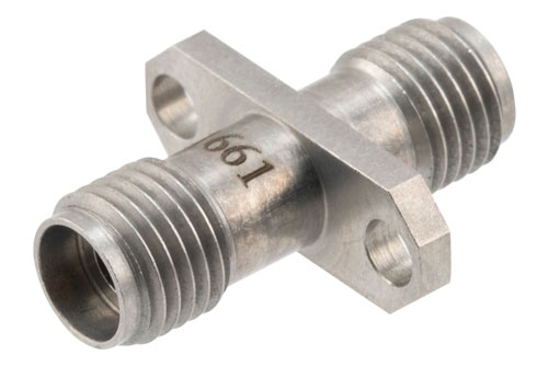 Precision High Temperature 2-Hole Flange Mount 2.92mm Female to Female RF Coaxial Adapter, 40GHz Low VSWR 1.15, MIL-STD 348B Compliant, Cost-Effective Alternative