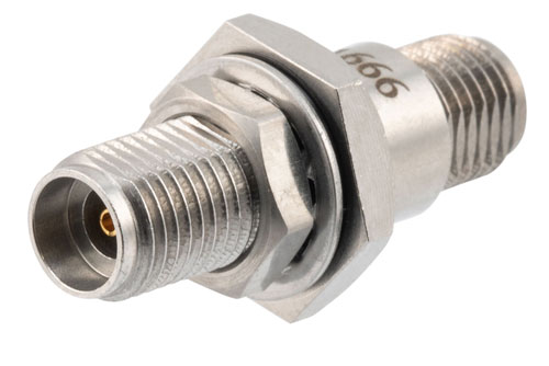 PE91666.jpg 2.92mm Female to Female RF Bulkhead Mount Adapter, IP67 Rated 40GHz High Temperature, VSWR1.25, MIL-STD 348B | China Stock Fast Delivery