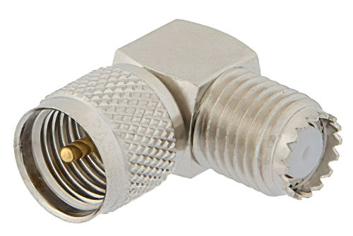 Mini UHF Male to Mini UHF Female Right Angle RF Coaxial Adapter | Cost-Effective | China Stock Fast Delivery
