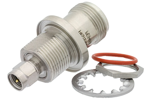 PE9488.jpg SMA Male to N Female Bulkhead Mount RF Coaxial Adapter - High-Performance, Cost-Effective, China Stock Fast Delivery