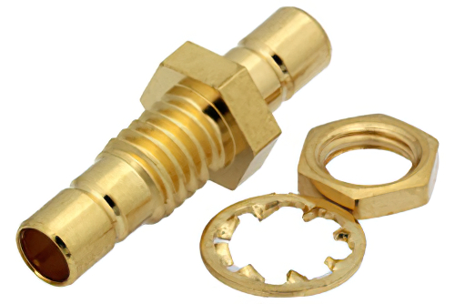 Bulkhead Mount 75 Ohm Mini SMB Jack to 75 Ohm Mini SMB Jack Adapter