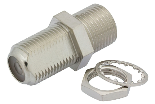 75 Ohm F-Type Female to 75 Ohm F-Type Female Bulkhead Mount Coaxial Adapter - China Stock, Fast Delivery
