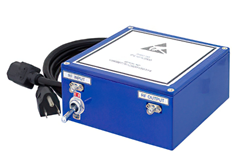 PE15A3500.jpg 60 dB Gain, 10 dBm P1dB, 1 GHz to 20 GHz, Broadband High Gain Amplifier, Bench-Top, 115 VAC, 5 dB NF, SMA