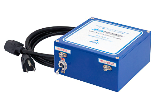 PE15A3513.jpg 60 dB Gain, 10 dBm P1dB, 1 GHz to 20 GHz, Broadband High Gain Amplifier, Bench-Top, 220 VAC, 5 dB NF, SMA