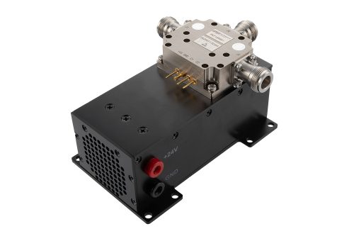 Reflective SPDT PIN Diode Switch Operating From 20 MHz to 500 MHz Up to 500 Watt Pulsed (+57 dBm) and Field Replaceable N-Type with Heatsink