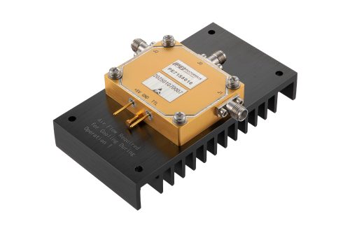 Reflective SPDT PIN Diode Switch Operating From 8 GHz to 18 GHz Up to 150 Watt Pulsed (+51.7 dBm) and SMA, Hermetically Sealed with Heatsink