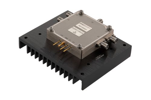 Reflective SP4T PIN Diode Switch Operating From 0.5 GHz to 6 GHz Up to 130 Watt Pulsed (+51 dBm) and SMA, Hermetically Sealed with Heatsink