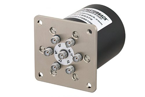 PE71S6379.jpg SP6T Electromechanical Relay Latching Switch, Terminated, DC to 26.5 GHz, up to 90W, 28V, SMA