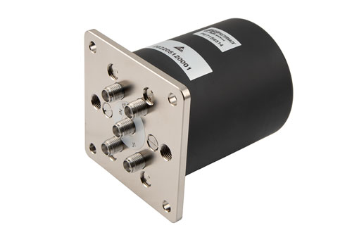 SP4T Electromechanical Relay Normally Open Switch, DC to 26.5 GHz, 20W, 28V, TTL, SMA