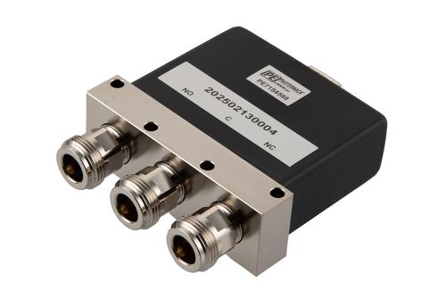 SPDT Electromechanical Relay Failsafe Switch, DC  to 18 GHz, 12V, N, 1M Lifecycles