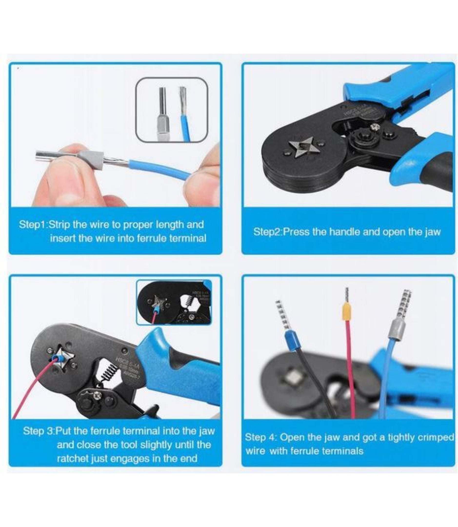 tayda-17882-73643c3284.jpg HSC8 6-4A Crimping Tool Plier 0.25-10mm2 for AWG 23-7