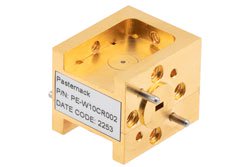 PE-W10CR002.jpg WR-10 Waveguide Circulator, 92 GHz to 94 GHz, 15 dB min Isolation, UG-387/U-M Cover Flange, Brass - Cost-Effective Alternative