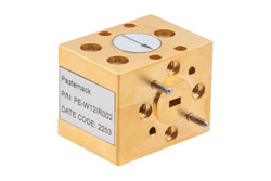 WR-12 Waveguide Isolator from 76 GHz to 78 GHz, 15 dB min Isolation, UG-387/U Cover Flange, Brass - Cost-Effective Alternative
