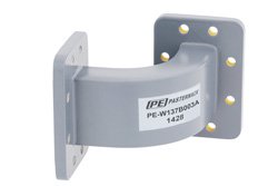 WR-137 Waveguide E-Bend with CPR-137G Flange Operating from 5.85 GHz to 8.2 GHz - Cost-Effective Alternative
