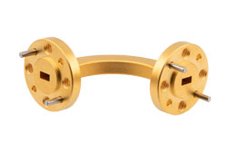 WR-15 Waveguide H-Bend Instrumentation Grade Using UG-385/U Flange With a 50 GHz to 75 GHz Frequency Range - Cost-Effective Alternative