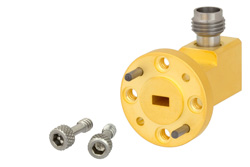 WR-15 UG-385/U Round Cover Flange to 1.85mm Female Waveguide to Coax Adapter Operating from 50 GHz to 65 GHz - Cost-Effective Alternative