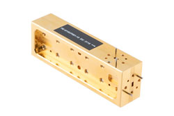 WR-15 Waveguide 10 dB Broadwall Coupler, UG-385/U Round Cover Flange, H-Plane Coupled Port, 50 GHz to 75 GHz, Brass Copper - Cost-Effective Alternative